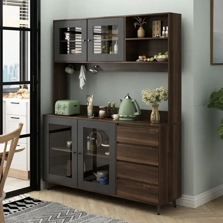 Modernes Design Schlussverkauf Eiche hölzerne Küchenaufbewahrungsmöbel Seitentisch Luxus moderner Schrank mit Schubladen