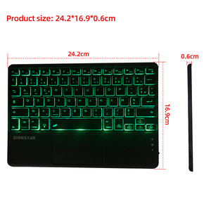 Para tabletas de 10 pulgadas Universal Slim Wireless Bluetooth Keyboard Touchpad RGB Teclado retroiluminado con batería recargable incorporada - Product Image 4