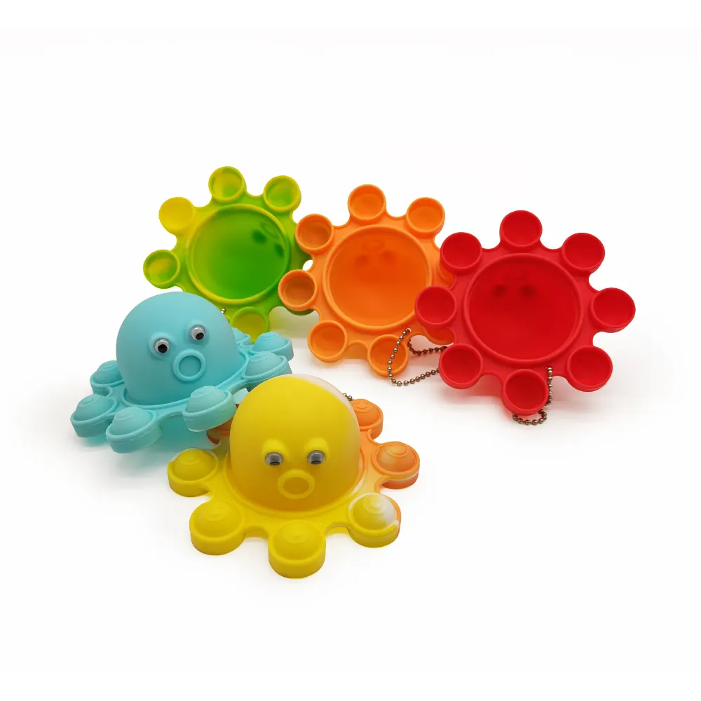 Pieuvre drôle en Silicone jouets de bain lumineux Logo personnalisé Animal en Silicone jouets de bain pour enfants