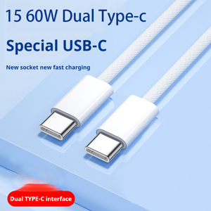 Braided 60W PD Type-C to Type-C <strong>Cable</strong> Fast Charging for Phone15 1M USB-C to USB-C Original <strong>Cable</strong> for Phone16 Type c Data <strong>Cables</strong> - Product Image 3
