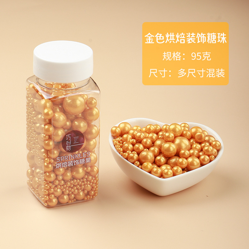 Golden beads-mixed sizes-95g