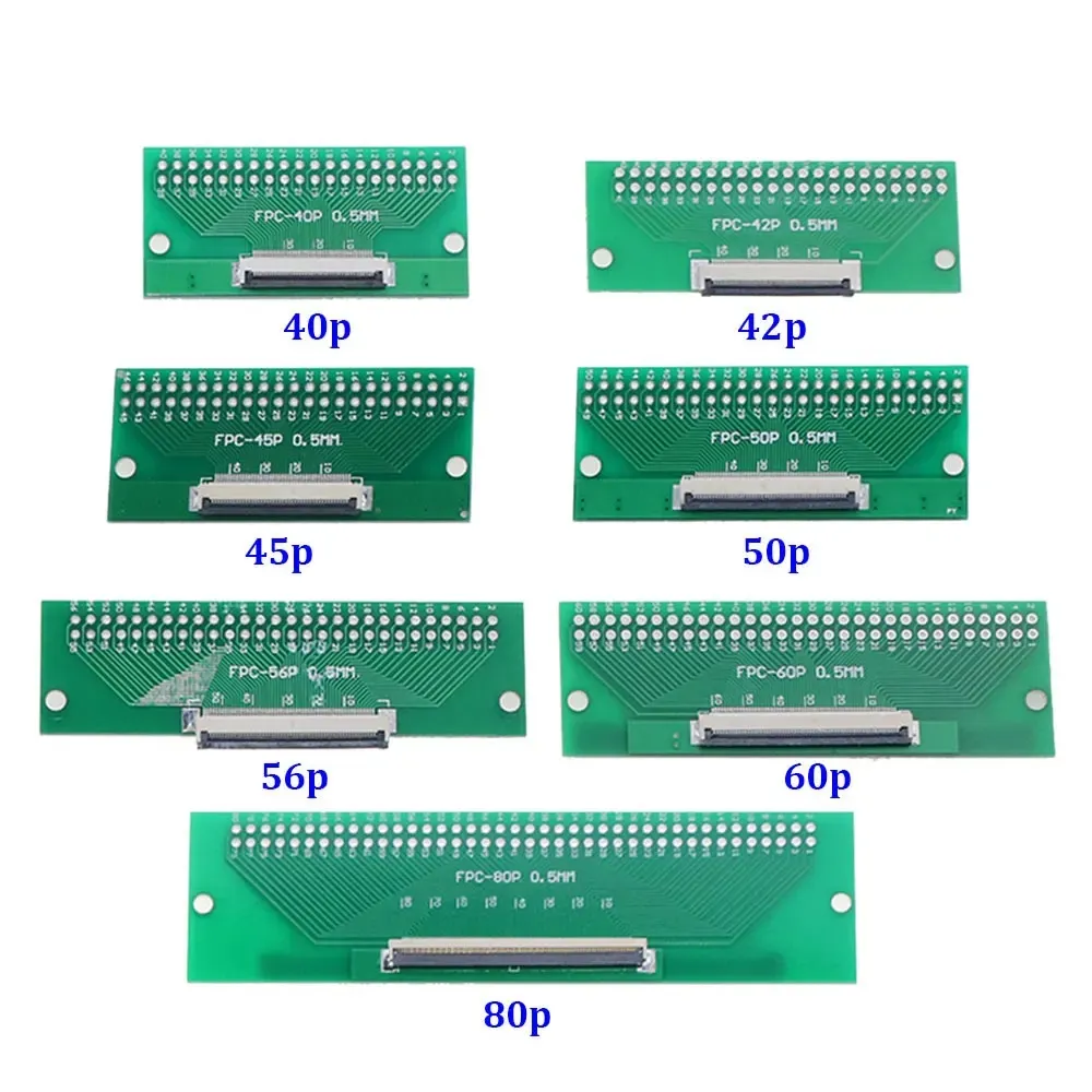 Conector de paso de 0,5mm SMT A Adaptador de Cable Flexible FPC FFC de 2,54mm Board4P/6P/8P/10P/12P/14P/15P/16P/18P/20P/22P/24P/26P/30P