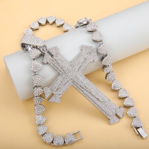 <span class=keywords><strong>10</strong></span> <span class=keywords><strong>mm</strong></span>幅の売れ筋キューバチェーンジュエリー金メッキ銀メッキヒップホップネックレスラインストーンペンダントキューバチェーン