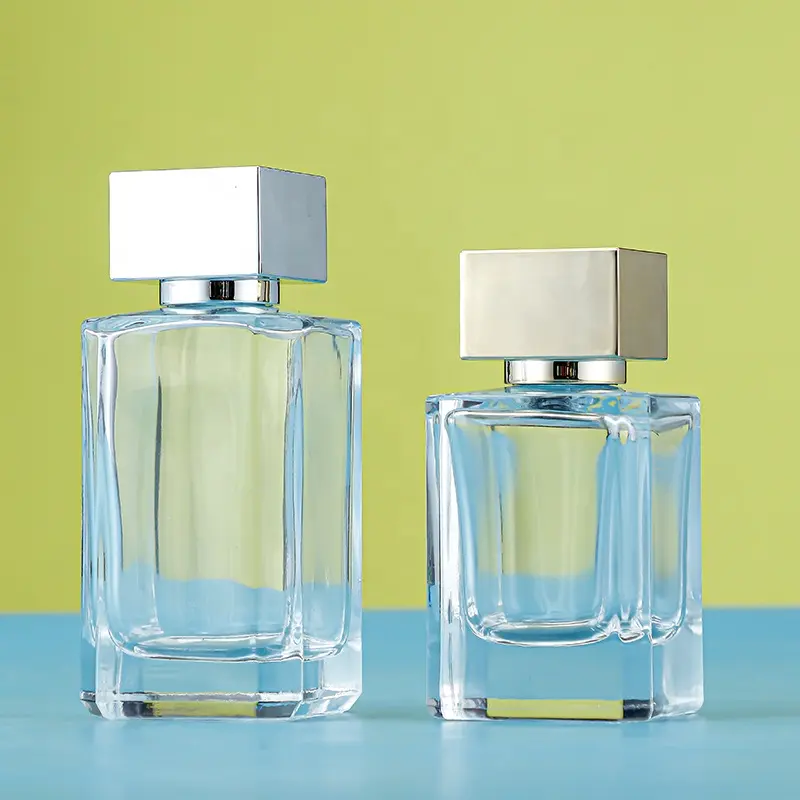 50ml 100mL Diseño Claro Atomizador recargable Perfume Botella de vidrio con cajas