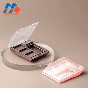 3g flip kapak şeffaf benzersiz şekli göz farı ambalaj kutusu allık kontur kozmetik boş plastik kasa - Product Image 1