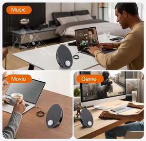 Bluetoothスピーカーポータブルノートパソコン,アートデザインクリアサウンドコンピュータデスクトップPC用簡単アクセスボリュームノブ付き - Product Image 2
