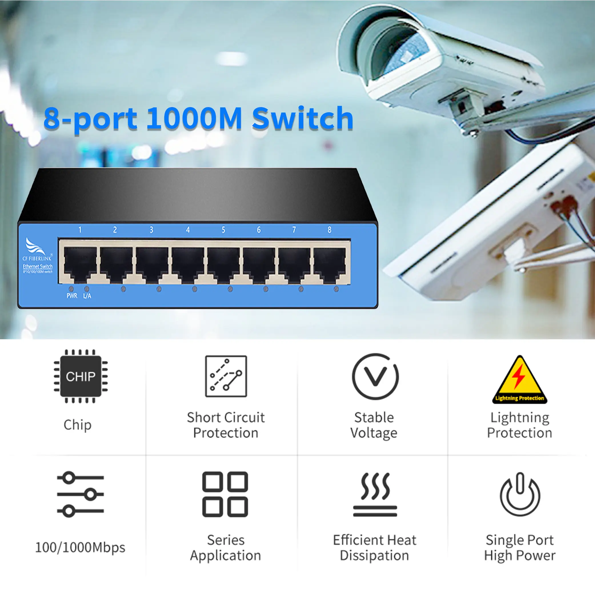 새로운 원래 TP 네트워크 스위치 일반적인 공장 핫 데스크탑 배포자 Fiber 8 포트 전체 기가비트 스위치 이더넷 POE 스위치