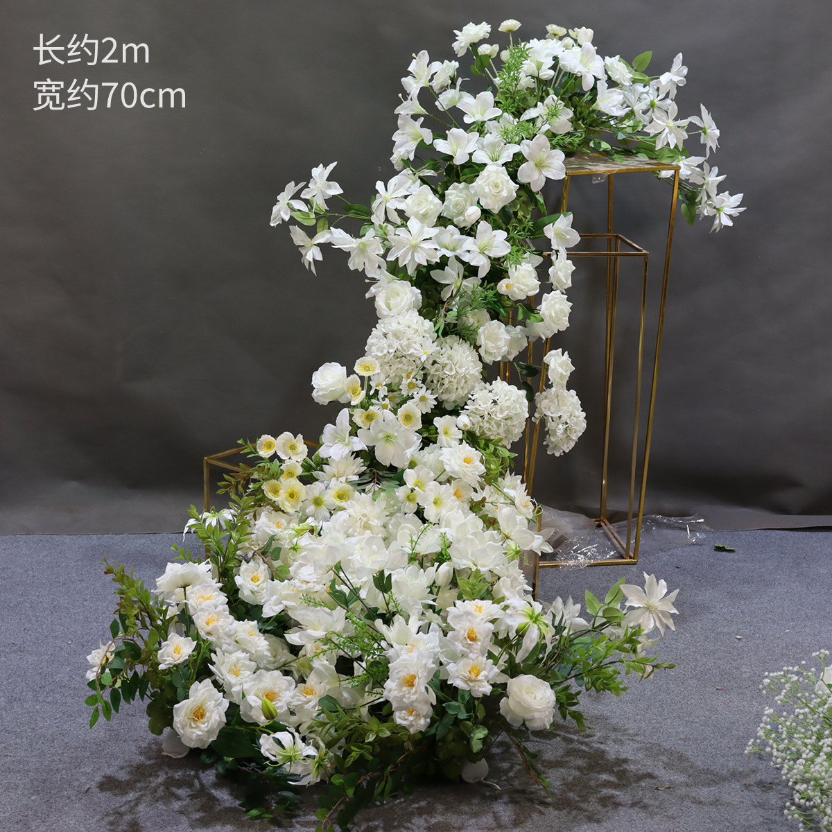 2m mori white hydrangea lily waterfall