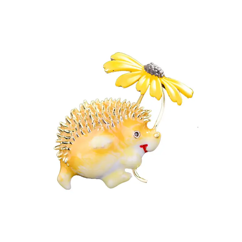 ZHIWEI Japón y Corea del Sur creativo lindo erizo flor broche creativo elegante esmalte animales modelos broche