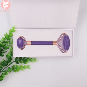 Toptan 2 in 1 doğal bakım kristal gül kuvars yeşim rulo Gua Sha kutusu yeşim rulo seti - Product Image 3