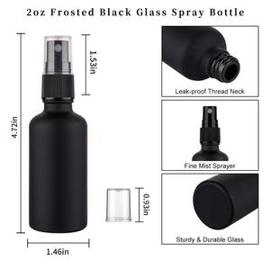 4oz matte black glass room spray garrafas de luxo casa fragrância viagem cosméticos <span class=keywords><strong>10ml</strong></span> 20ml 50ml 100ml garrafas de spray vazias
