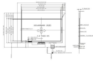 Interfaz MIPI de 30 Pines de ángulo completo IPS 1024x600 de 7 pulgadas con módulo de pantalla LCD TFT táctil capacitiva