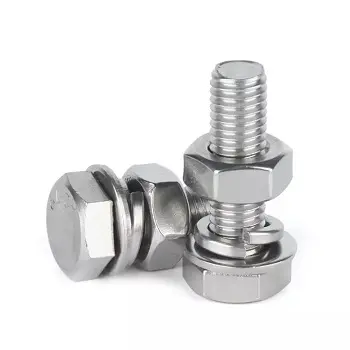 Stainless Steel M3-M64 Hexagon Head Bolts annd Hexagon Nuts DIN 933 SIN 931 White ZP Hexagon Bolt and Nuts Fasteners Factory