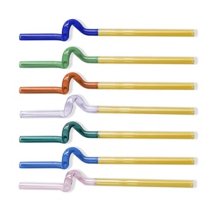 Pajita de vidrio de nuevo diseño, Pajita reutilizable de dos colores como fiesta de regalo - Product Image 2