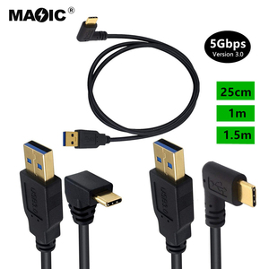 OEM High Quality Gold Plated 1m 2m <strong>USB</strong> 3.0 Type a Male to <strong>USB</strong> Type C 3.1 Charger Cable Data Sync Charge up Down 90 Degree Angle