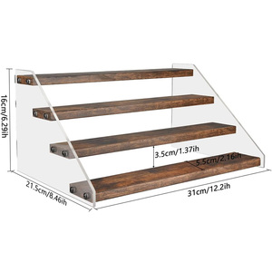 4-Tier rõ ràng Acrylic hiển thị Kệ Riser tổ chức sơn bằng gỗ hiển thị đứng cho cupcake sưu tầm lưu trữ Nhà cung cấp Pop - Product Image 4