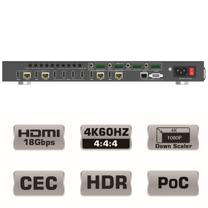 受信機を使用したcat5e cat6hdmiマトリックスダウンスケーリングによる18Gbps4x4HDMIマトリックススイッチャーエクステンダー - Product Image 4