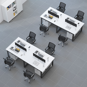 Factory Direct Sale <strong>Simple</strong> Design Modern Office Staff Workstation <strong>Computer</strong> Combination 4- Seat <strong>Desk</strong> and Chair with High Quality - Product Image 4