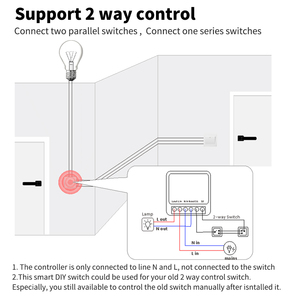 SIXWGH Mini WiFi Smart Switch Cozylife App Fernbedienung Timer 2-Wege-Relais Heimwerker Google Home Alexa-kompatibel 16A - Product Image 2