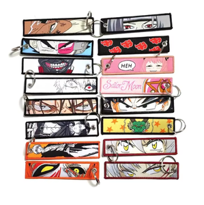 Tùy chỉnh logo Keyring keytags llaveros personalizados Móc Chìa Khóa Vòng <span class=keywords><strong>tag</strong></span> dệt vải Anime máy bay phản lực thẻ thêu Keychain - Product Image 3
