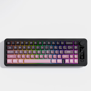 Teclado inalámbrico/cableado para juegos de 67 teclas-Teclado de membrana ultracompacto retroiluminado RGB personalizable con escritura silenciosa - Product Image 5