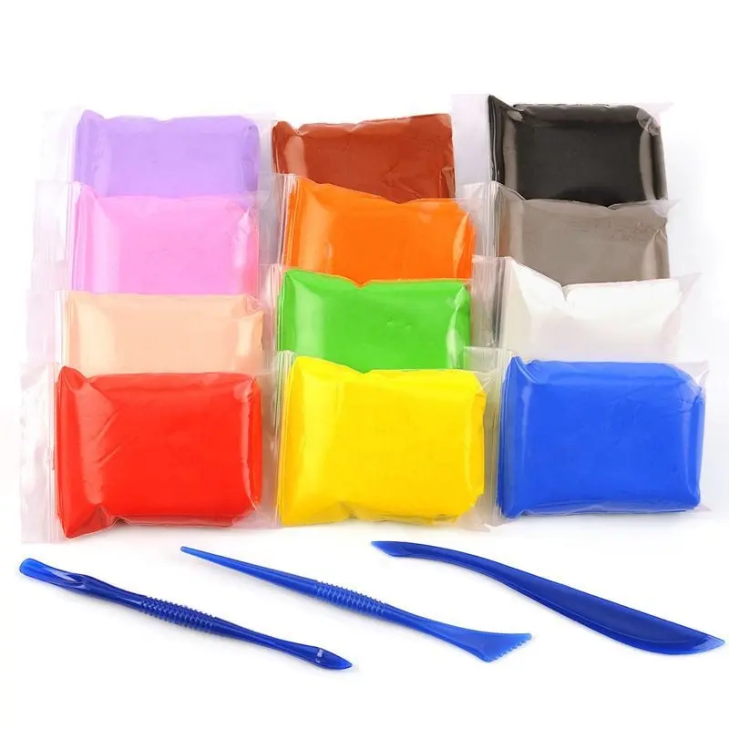 12 colors High Quality 15g/bag Soft Super Light Clay Modeling Air Dry Polymer Clay For DIY Handmade Toys