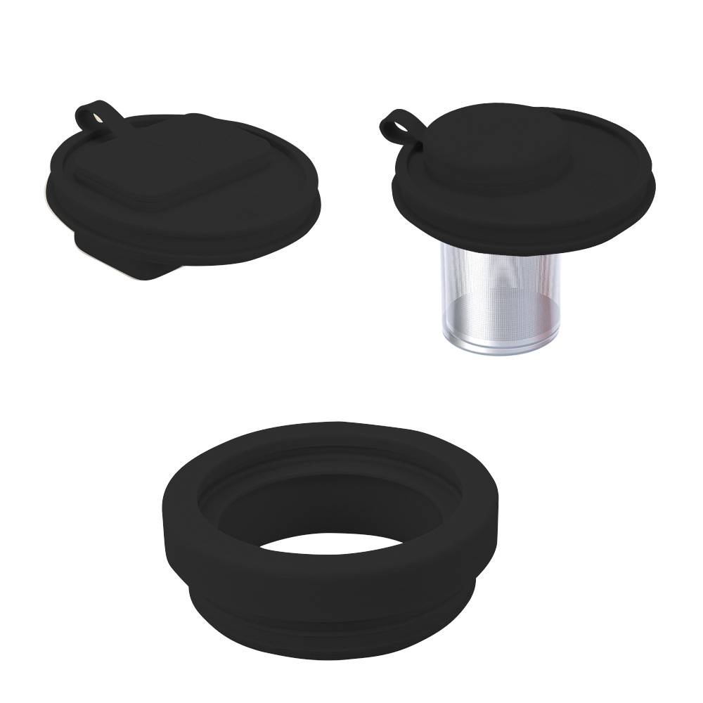 Coffee pill box lid-black-40oz