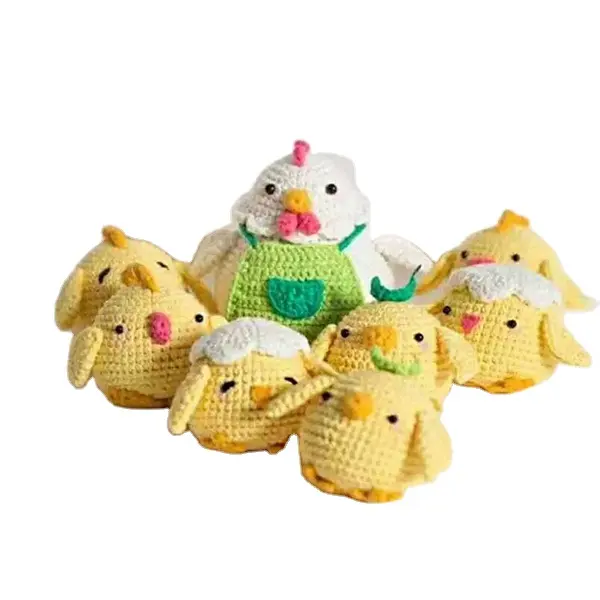 Vendita calda giocattoli lavorati a maglia pulcini animali polli modelli pignoli uncinetto a mano amigurumi per bambini piccoli
