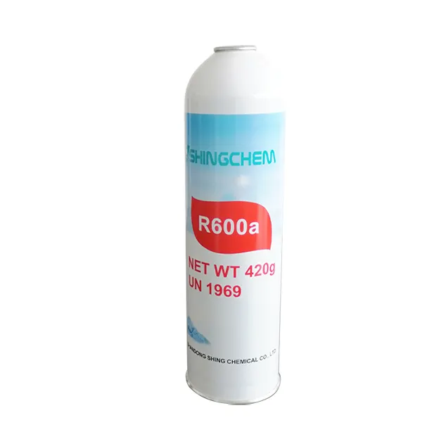 SHINGCHEM R600a gas refrigerante con elevata purezza 99.98% imballaggio in lattina
