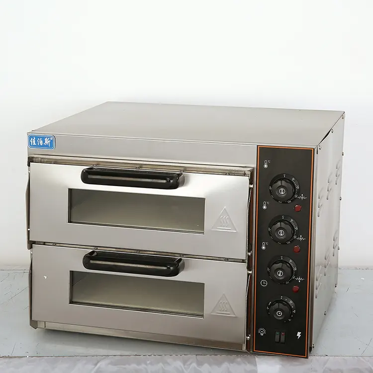 Horno de Pizza de doble capa, horno multiusos de 16 pulgadas, de acero inoxidable, para uso comercial