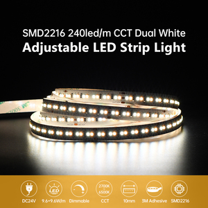 สายไฟ LED แบบ3เส้นมีความหนาแน่นสูง240ดวง/ม. 24V DC 3เส้นหลอดไฟ LED แบบคู่10มม. สีขาวไฟเส้นมีความยืดหยุ่นระดับ IP20มีความยืดหยุ่น5ม./ม้วน - Product Image 5