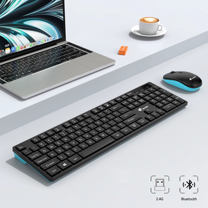 Full <strong>Size</strong> 104 <strong>Keys</strong> 2.4G / BT Dual Mode Office Silent <strong>Computer</strong> <strong>Keyboard</strong> Multimedia Wireless <strong>Keyboard</strong> and Mouse Combo - Product Image 4
