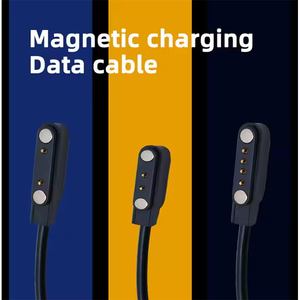 Akıllı saat 1A/2A PVC kılıflı USB ile uyumlu şarj kablosu 2.84mm 4.0mm 7.62mm 2-pin manyetik şarj kablosu - Product Image 5
