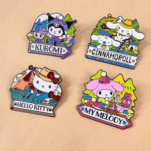 Factory Direct Sales Square Rectangle Round 2D 3D Colorful Different <strong>Pattern</strong> <strong>Panda</strong> Metal Safety Pins Badge - Product Image 4
