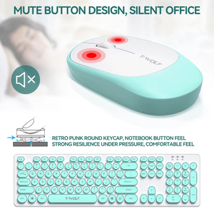Combo de teclado y ratón de tamaño completo USB inalámbrico ultrafino colorido 104 teclas ratón silencioso para ordenador portátil de escritorio - Product Image 2