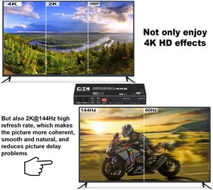HDMI矩阵切换器4x2 HDMI 2.0b矩阵切换器4K HDMI切换器分路器光学和左/右音频输出分频器EDID带遥控器 - Product Image 4
