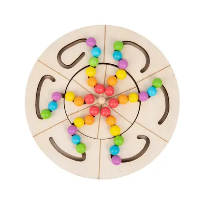 New arrival Children color recognition hand-eye coordination training wooden ball toys fun mental rotary game