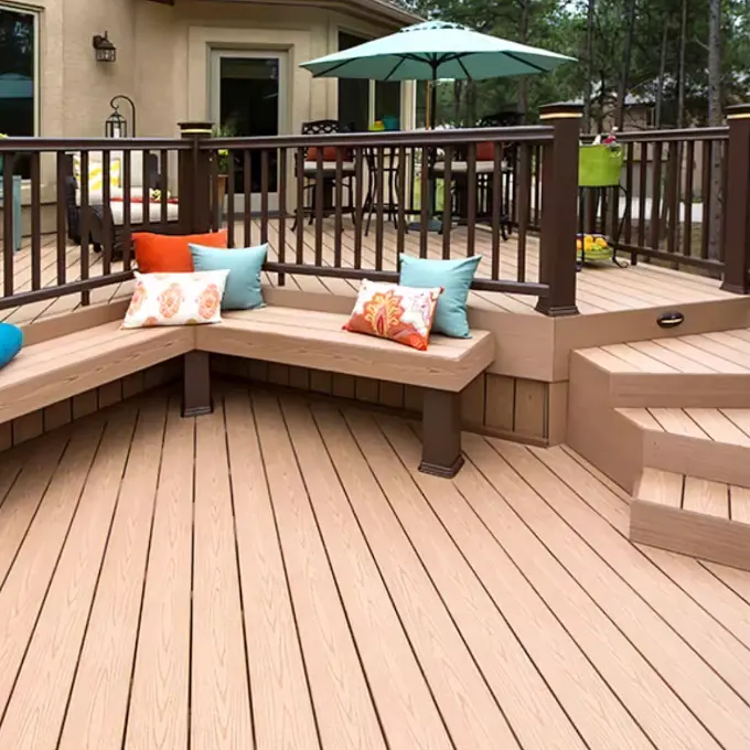 Wholesale co extrusion wpc decking floor outdoor waterproof plastic wood composite wpc decking