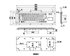 U Shape <strong>Keys</strong> Metal <strong>Keyboard</strong> with Trackball and <strong>Number</strong> Keypad - Product Image 6
