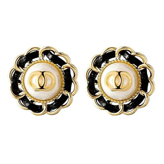 wholesale luxury jewelry designer earrings hoops silver 925 women brand initial double CC GG inspired earrings