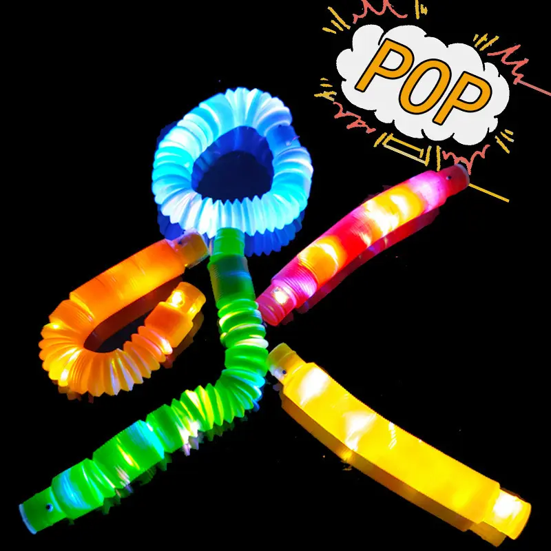 Offre Spéciale drôle coloré bricolage en plastique LED Fidget Tube jouets Fidget Magic Pop Tube jouets sensoriels