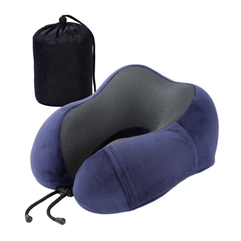 oreiller cervical bleu marine + sac de rangement