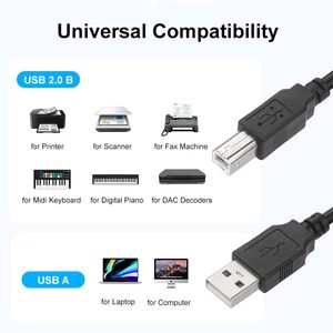 สายเคเบิลเครื่องพิมพ์ USB2.0ข USB-A ตัวผู้ถึง USB-B ตัวผู้สายต้นน้ำ2.0ตัวผู้เข้ากันได้กับไดรเวอร์ฮาร์ดไดรฟ์ภายนอกสแกนเนอร์เครื่องพิมพ์ - Product Image 6
