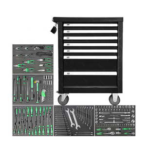 专业 181 pcs 热完成工具机械工具箱设置在手推车工具柜与手工工具 - Product Image 1