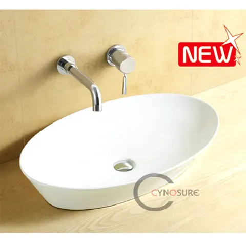 Custom New Design Elegant Oval On Top Washing Hand Basins Bathroom Sink Wash Basin