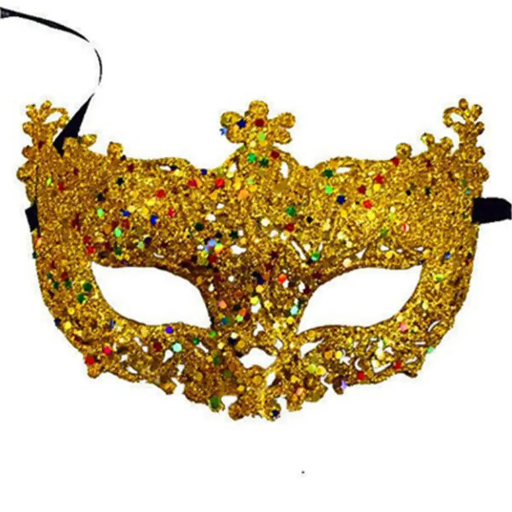 マルディグラのための豪華なゴールドパーティーマスクハロウィンパーティー女性の女の子セクシーなフォックスアイマスクカーニバルマスカレードマスク