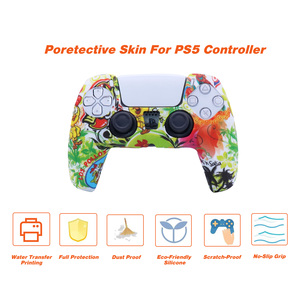 Low Moq Custom Water Transfer Print Controller Rubber Silicone Wrap Slim Skin Grip Cover for PS5 <strong>Dualshock</strong> 5 Gamepad Controller - Product Image 3