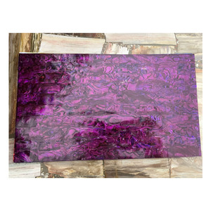 แผ่นเปลือกหอยเป๋าฮื้อเชลล์แผ่นไม้อัด Abalone Shell แผ่นยืดหยุ่นสีแดงย้อม - Product Image 4