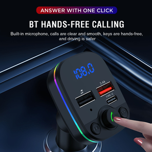 Telecomando intelligente BT 5.3 Car Kit radio FM trasmettitore mani libere lettore MP3 con doppio caricatore USB per auto - Product Image 5