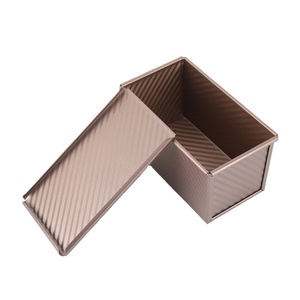 Factory Wholesale 450g Rectangular <strong>Golden</strong> Corrugated Bread Toast Box Metal Steel Cake Mold That Doesn't Stick for <strong>Baking</strong> - Product Image 5